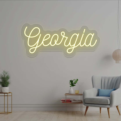 Georgia Name Neon Sign | Yellow