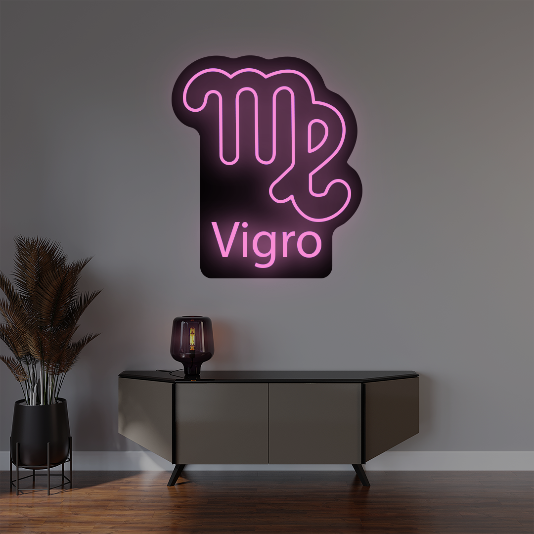 Virgo Zodiac Illuminated Sign