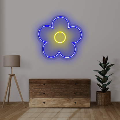 Flower Neon Sign | Blue