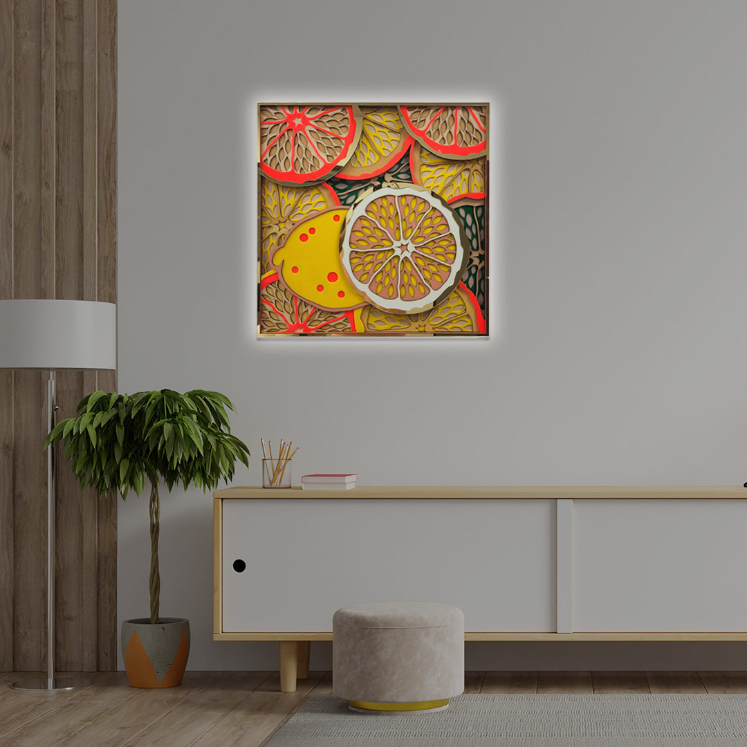 3D Lemon Frame Mandala Art | CNUS005344