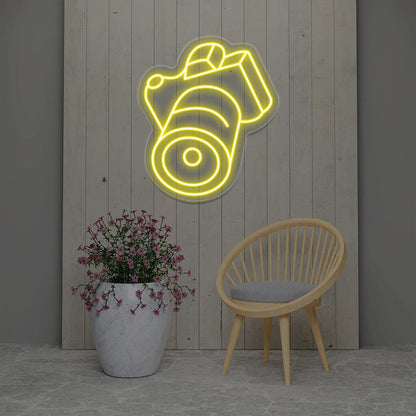 Camera Neon Sign | Yellow