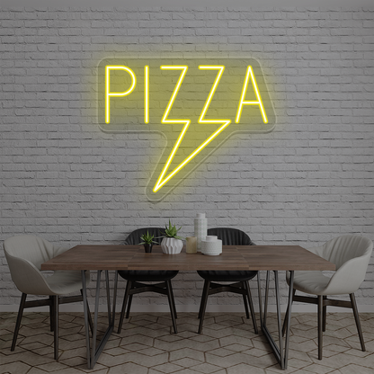 Pizza Bolt Neon Sign | Yellow