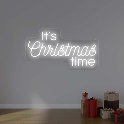 Its Christmas Time Neon Sign | White