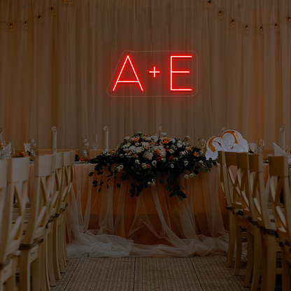 Personalized Wedding Name Initials Neon Sign