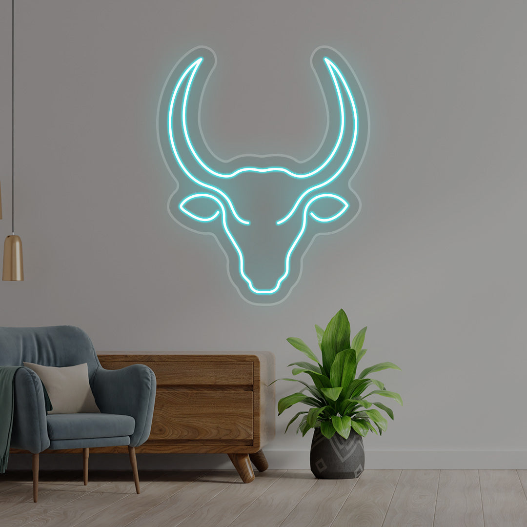 Bull Head Neon Sign | CNUS016400 | Iceblue