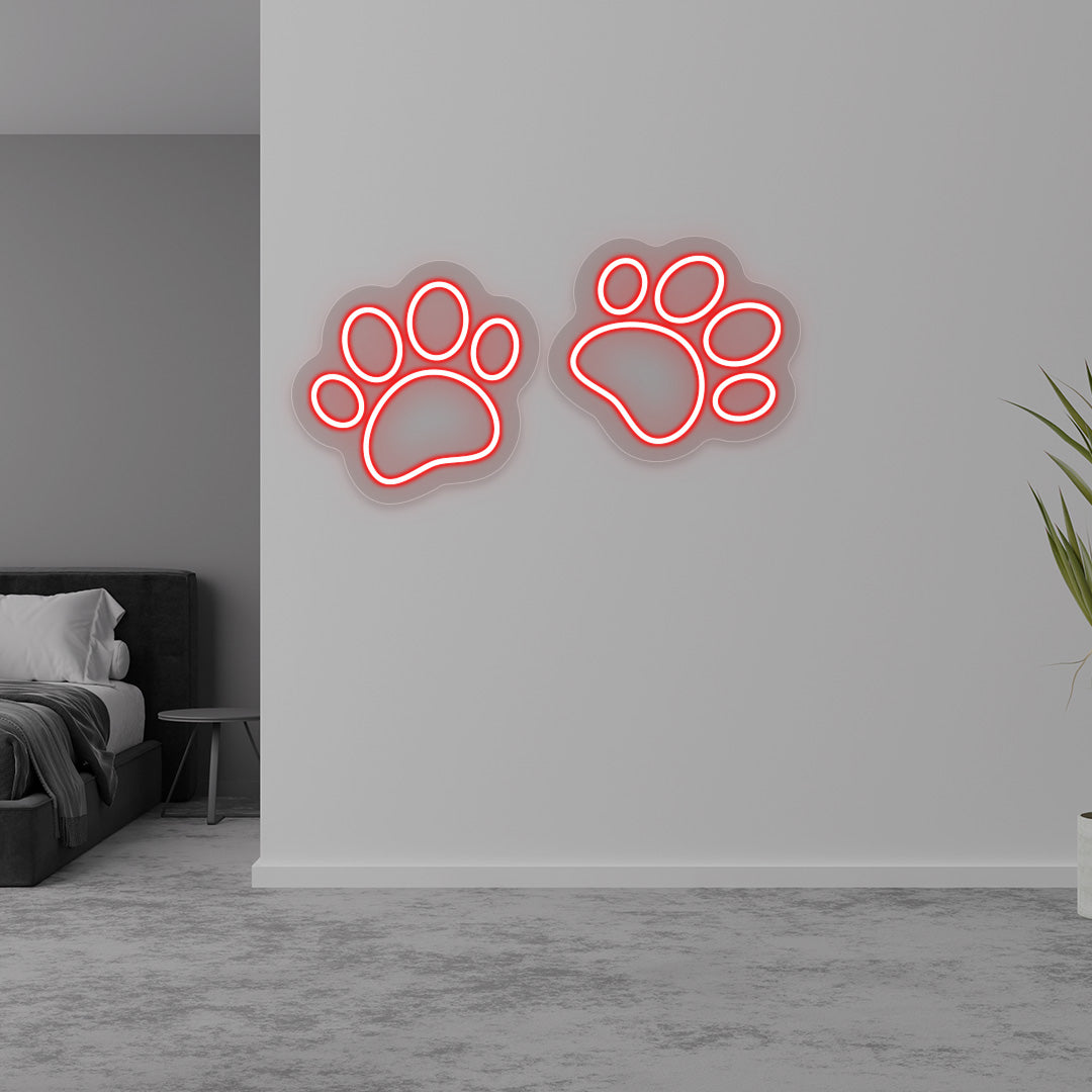 Cat Paws Neon Sign | CNUS015408 | Red