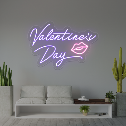 Valentines Day Kiss Neon Sign