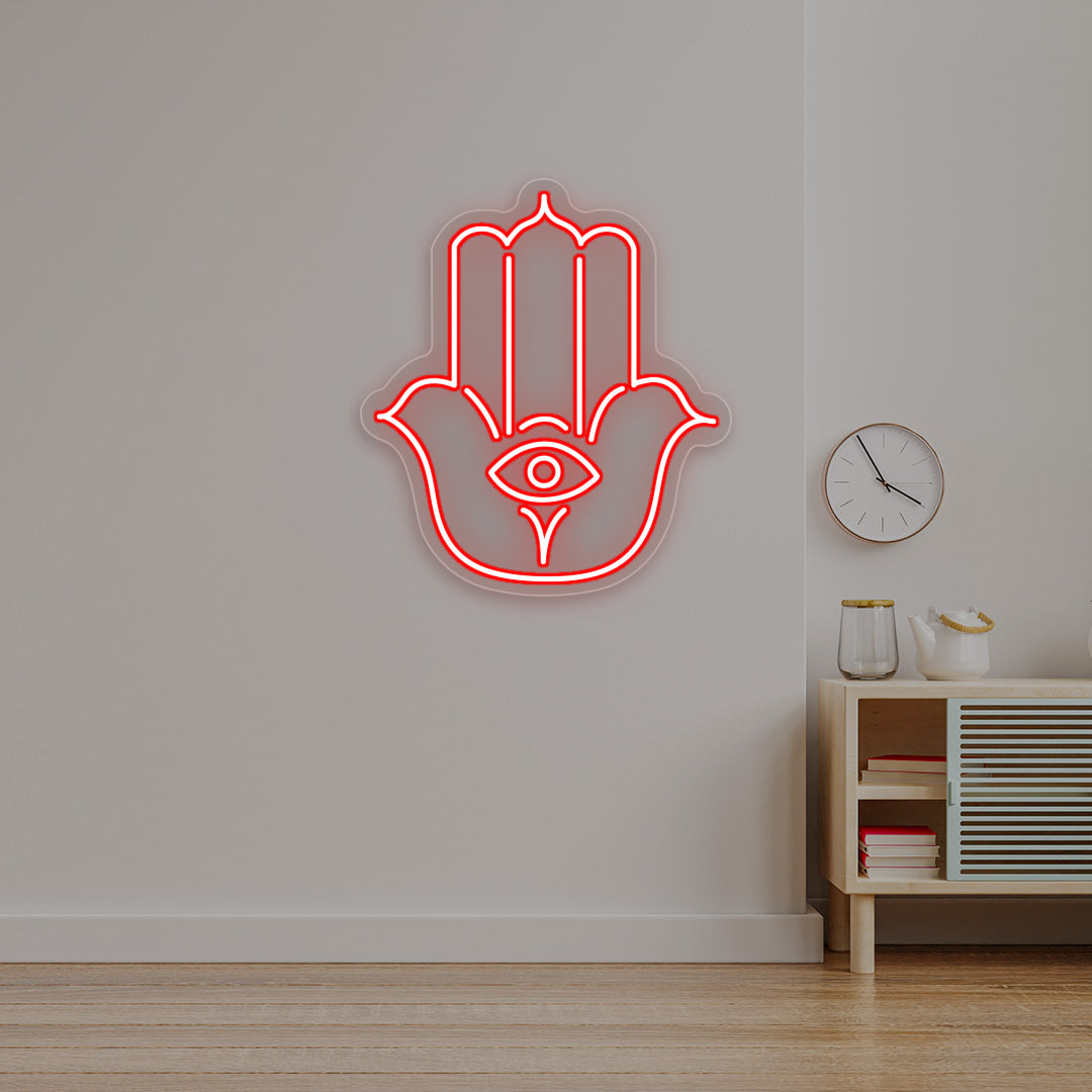 Hamsa Hand Neon Sign | CNUS016960 | Red