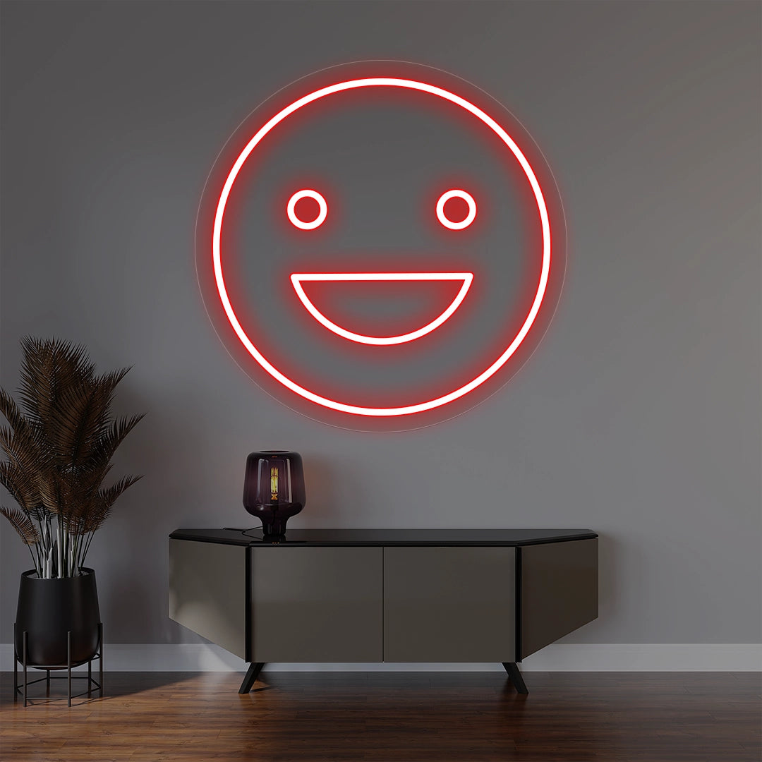 Smiling Emoji Neon Sign