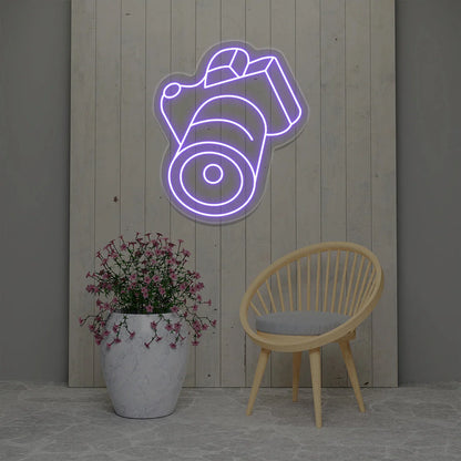 Camera Neon Sign | Purple