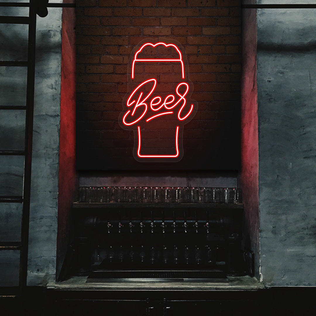 Beer Glass Neon Sign | CNUS015872 | Red