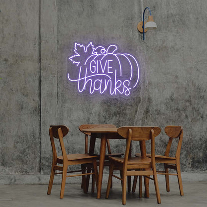 Give Thanks With Pumpkin Neon Sign | CNUS020928