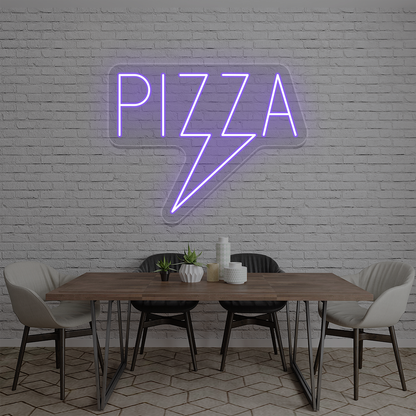 Pizza Bolt Neon Sign | Purple