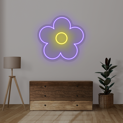 Flower Neon Sign | Purple