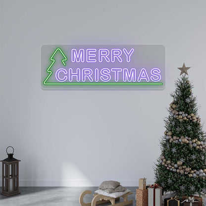 Merry Christmas With Christmas Tree Neon Sign | CNUS024737 | Purple