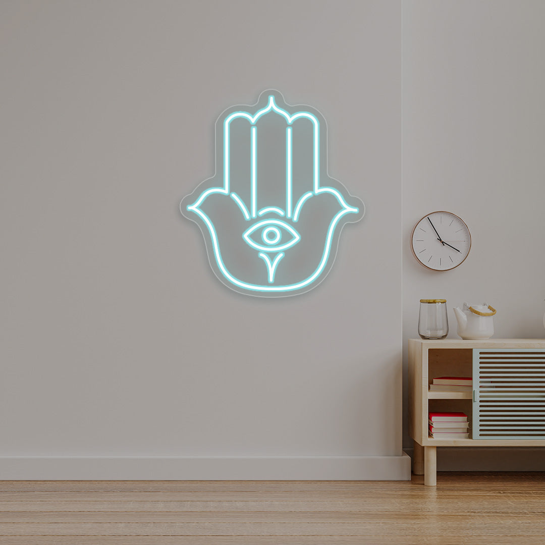 Hamsa Hand Neon Sign | CNUS016960 | Iceblue