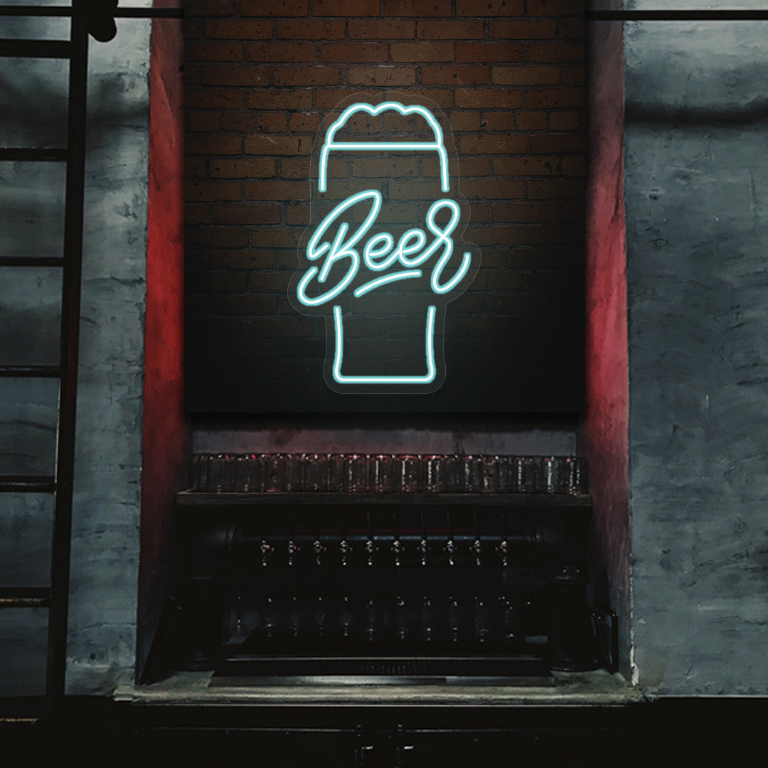 Beer Glass Neon Sign | CNUS015872 | Iceblue