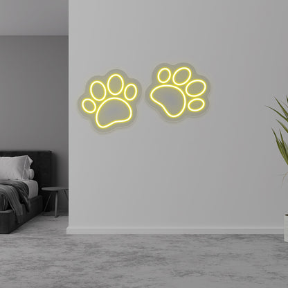 Cat Paws Neon Sign | CNUS015408 | Yellow