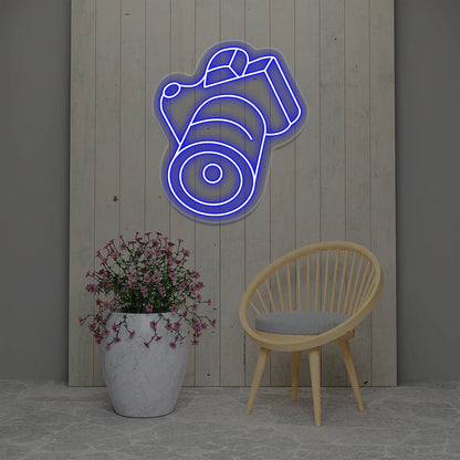 Camera Neon Sign | Blue