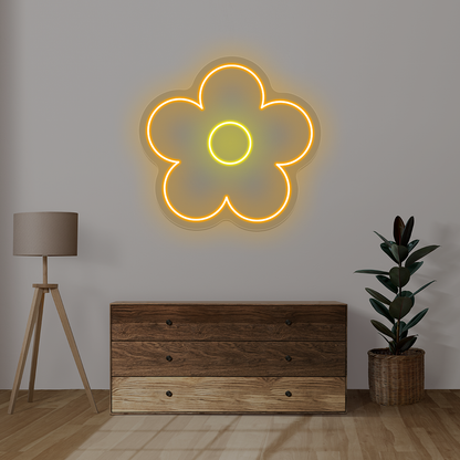 Flower Neon Sign | Orange