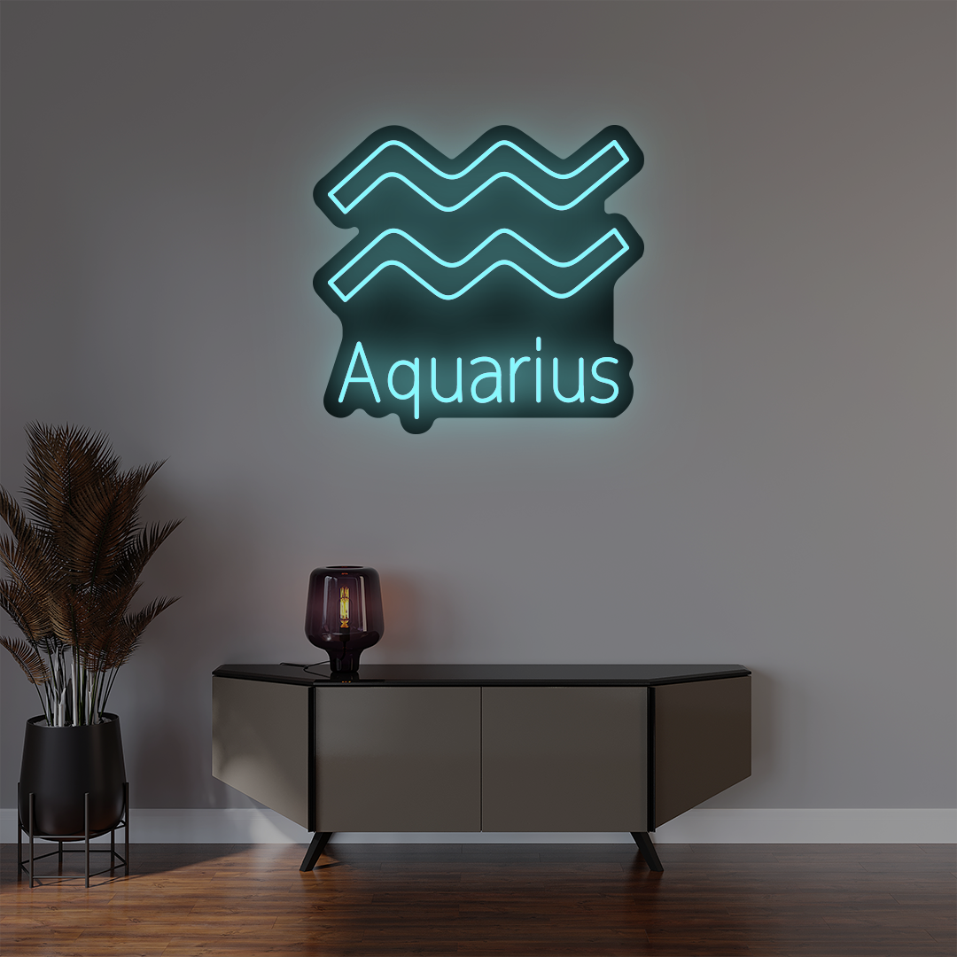 Aquarius Zodiac Illuminated Sign