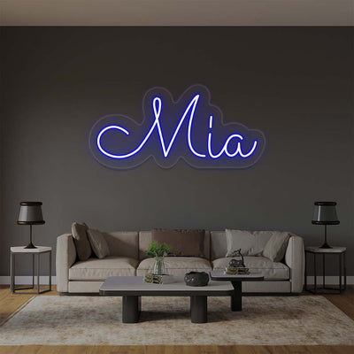 Mia Name Neon Sign | Blue