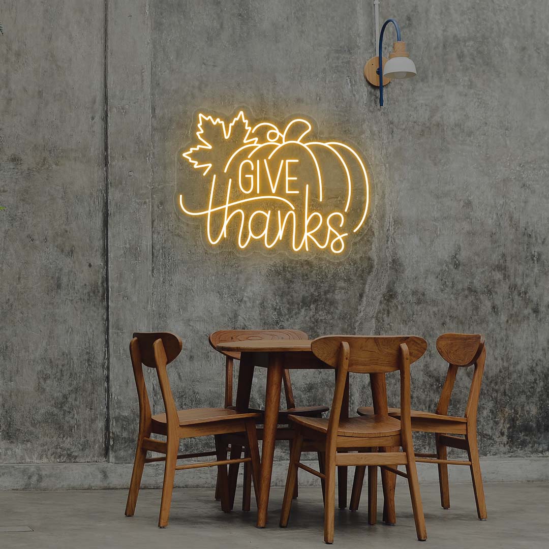 Give Thanks With Pumpkin Neon Sign | CNUS020928