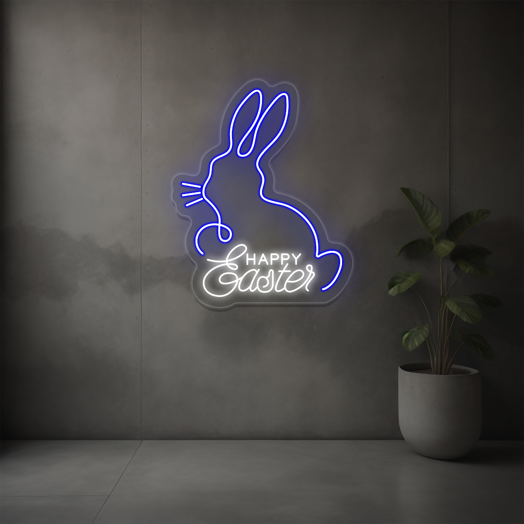 Happy Easter Bunny Neon Sign