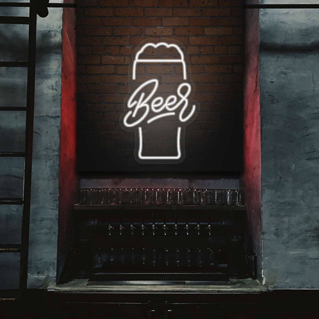 Beer Glass Neon Sign | CNUS015872 | White