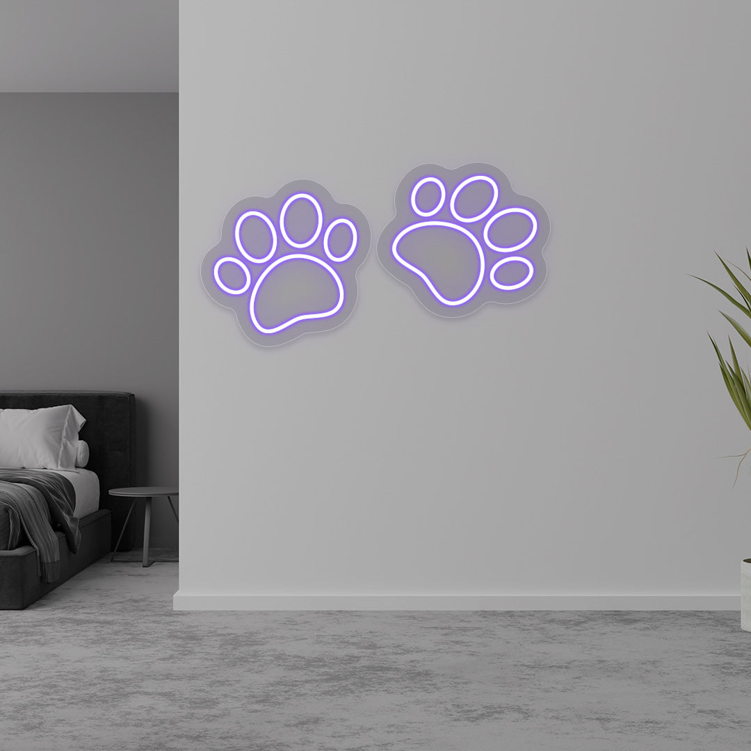 Cat Paws Neon Sign | CNUS015408 | Purple