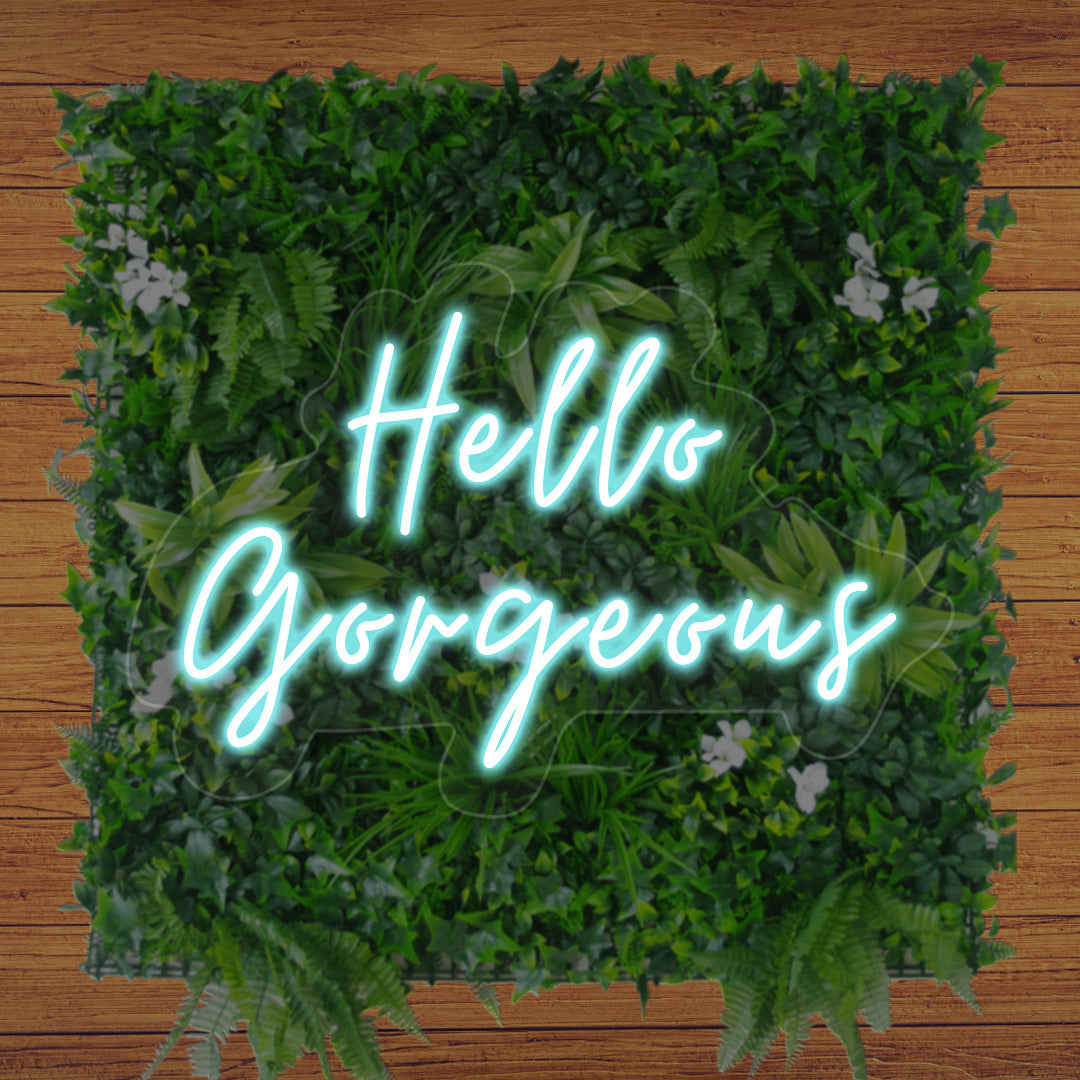 Hello Gorgeous Neon Sign | CNUS012449 | Iceblue