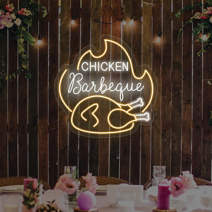 Thanksgiving Chicken Barbeque - Multicolor Neon Sign | CNUS021624