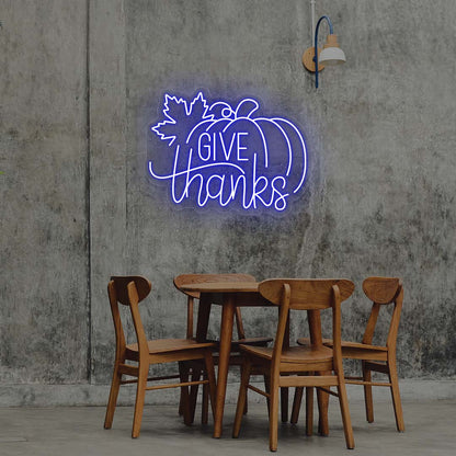 Give Thanks With Pumpkin Neon Sign | CNUS020928