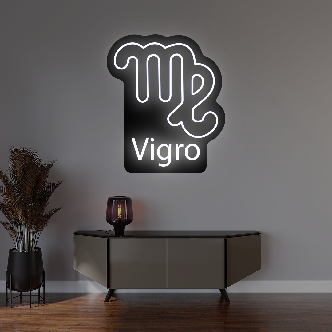 Virgo Zodiac Illuminated Sign