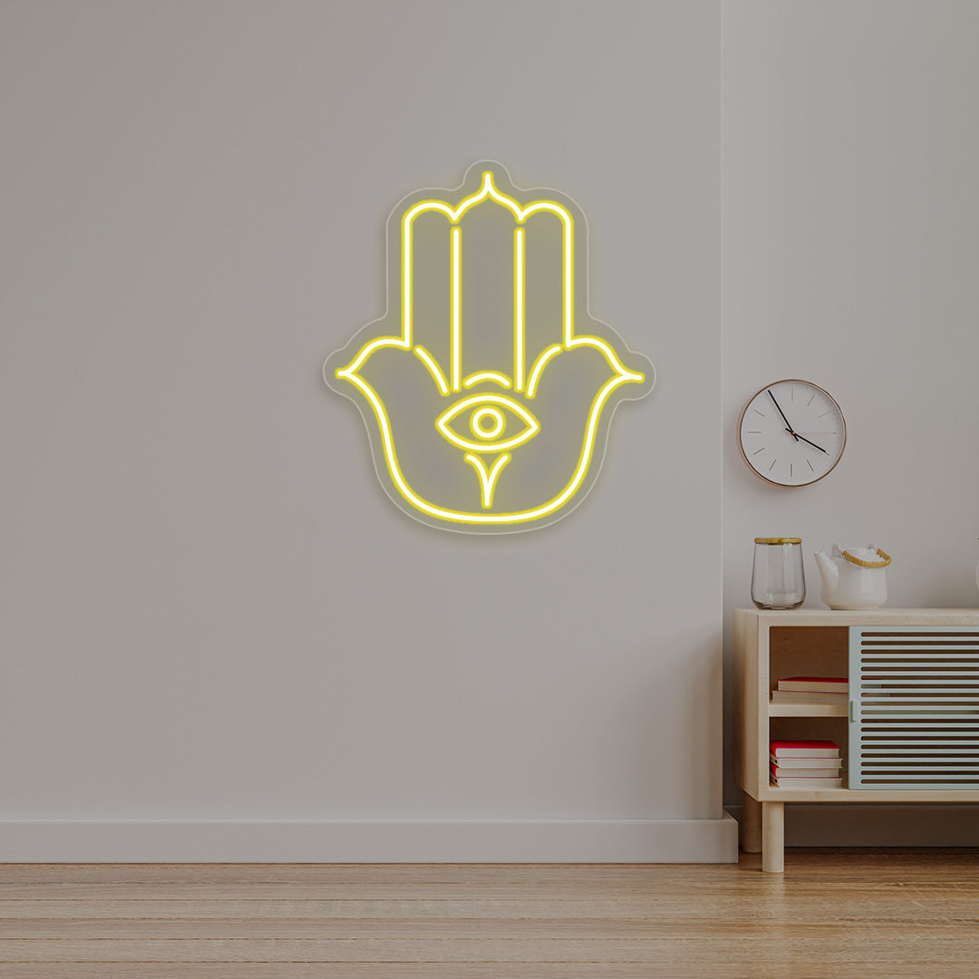 Hamsa Hand Neon Sign | CNUS016960 | Yellow