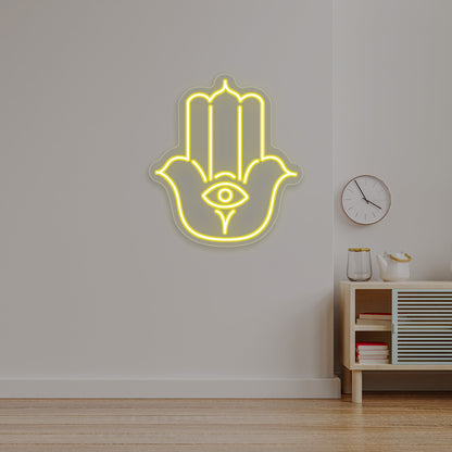 Hamsa Hand Neon Sign | CNUS016960 | Yellow