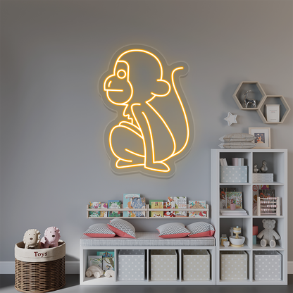 Sitting Monkey Neon Sign