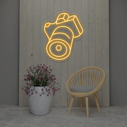 Camera Neon Sign | orange