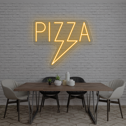 Pizza Bolt Neon Sign | Orange