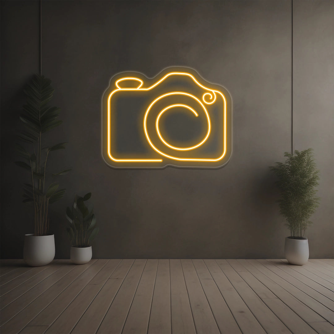 Simple Camera Neon Sign | Orange