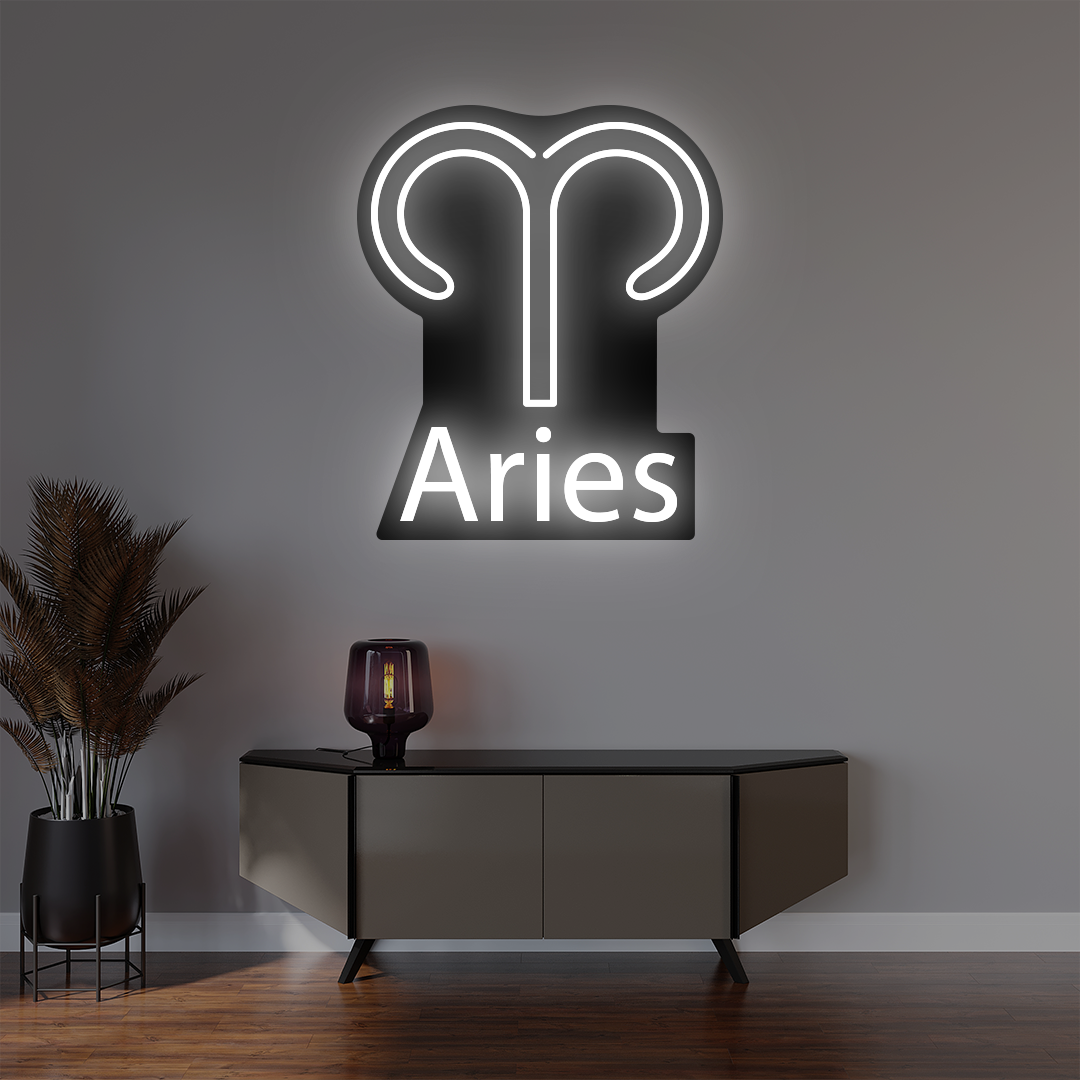 Aries Zodiac Illuminated Sign