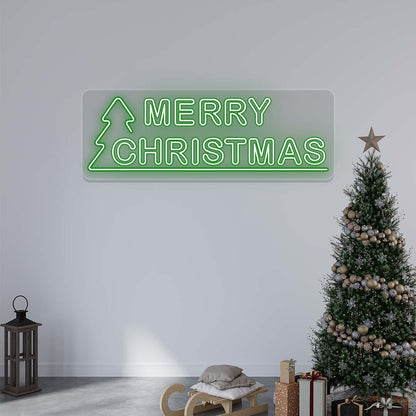 Merry Christmas With Christmas Tree Neon Sign | CNUS024737 | Green