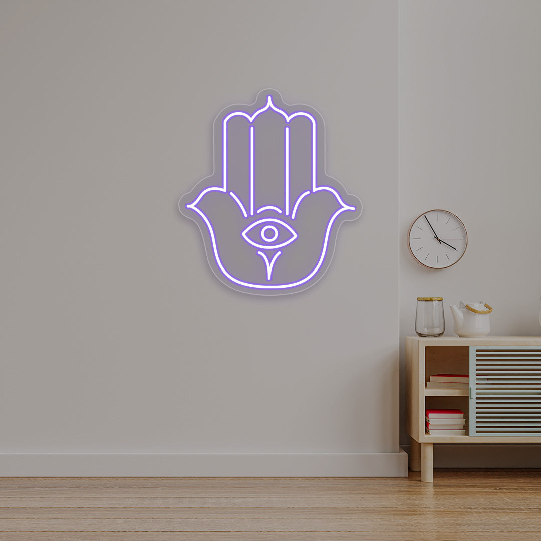 Hamsa Hand Neon Sign | CNUS016960 | Purple