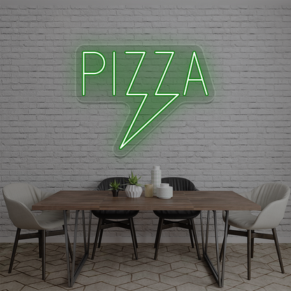 Pizza Bolt Neon Sign | Green