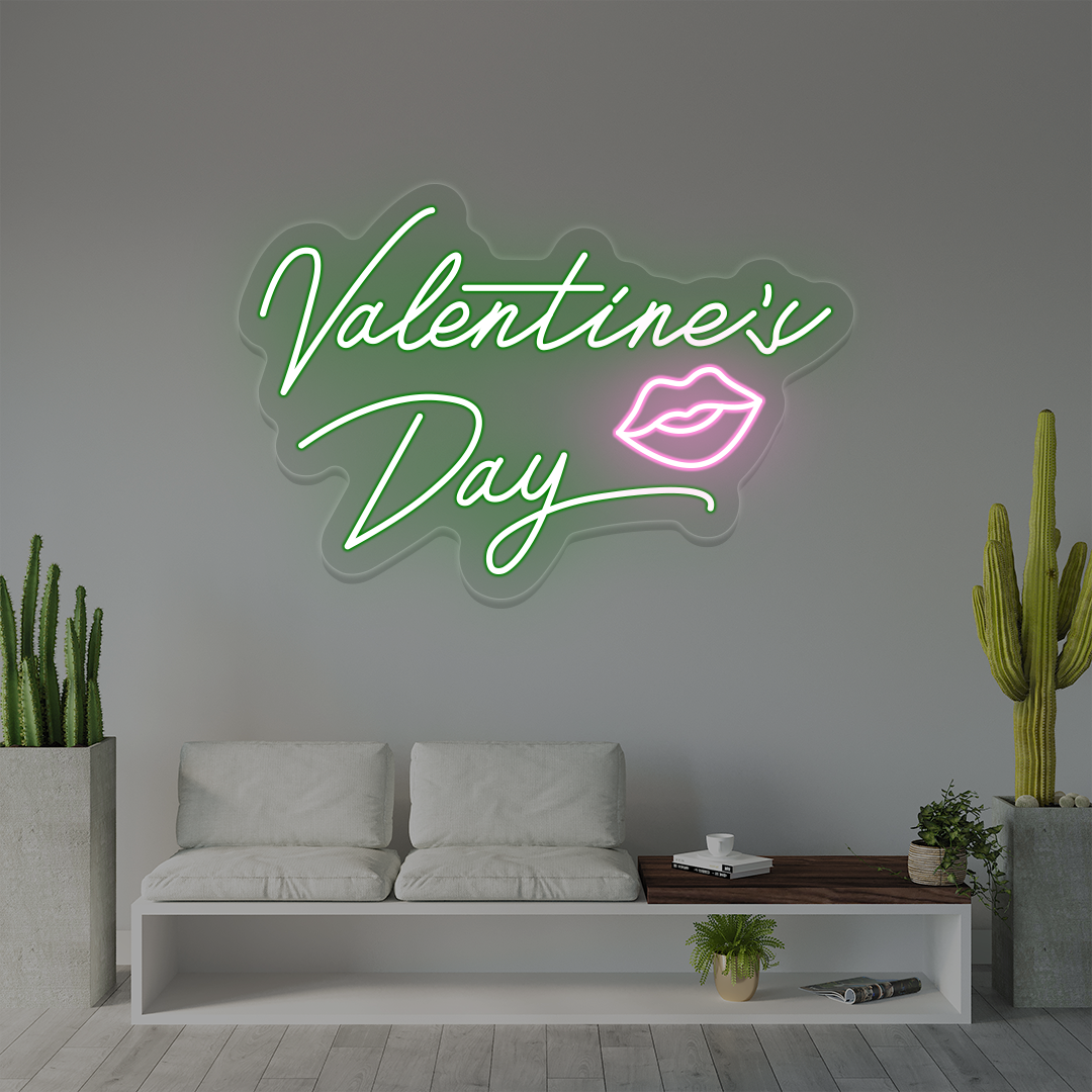 Valentines Day Kiss Neon Sign