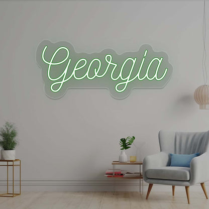 Georgia Name Neon Sign | Green