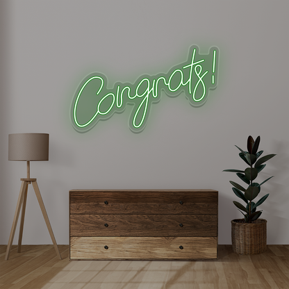 Congrats Neon Sign | Green 