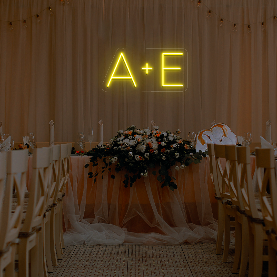 Personalized Wedding Name Initials Neon Sign