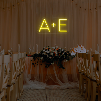 Personalized Wedding Name Initials Neon Sign