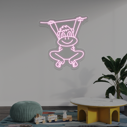 Swinging Monkey Neon Sign